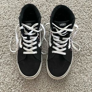VANS girls high tops- black with floral design. Super cute!!